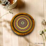 Cream Mandala Wooden Coasters - Set of 4 - Image 2