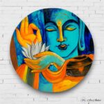 Hand-painted Calming buddha Wall Plates - Set of 3 - Image 2