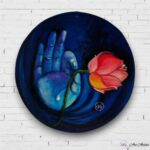 Hand-painted Calming buddha Wall Plates - Set of 3 - Image 4