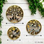 Hand-painted Golden Elegance Kalamkari Wall Plates - Set of 3 - Image 5
