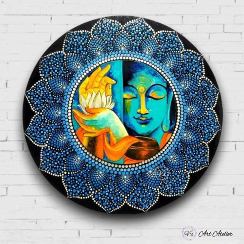 Hand-painted Magnificent Buddha Wall Plate
