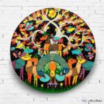 Hand-painted Tribal Harmony Gond Wall Plates - Set of 3