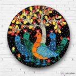 Hand-painted Tribal Harmony Gond Wall Plates - Set of 3 - Image 4