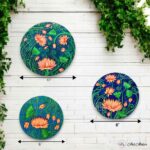 Hand-painted Lotus Bloom Wall Plates - Set of 3 - Image 5
