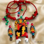 Hand Painted Pattachitra Pendant Earring Set