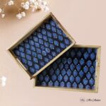 Indigo Leaves Teakwood Printed Tray – Set of 2 - Image 3
