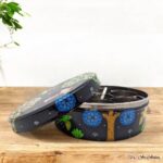 Hand Painted Pattachitra Black Nature Masala Box - Image 2