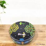 Hand Painted Pattachitra Black Nature Masala Box - Image 3