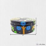 Hand Painted Pattachitra Black Nature Masala Box - Image 6