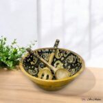 Handcrafted Mangowood Black Paisley Salad Bowl Set - Single - Image 2
