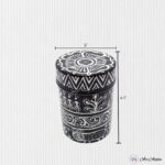 Hand Painted Pattachitra Tribal Metal Jars - Set of 3 (M) - Image 4