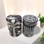 Hand Painted Pattachitra Tribal Metal Jars - Set of 2 (M) - Image 4