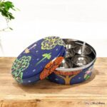 Hand Painted Pattachitra Blue Nature Masala Box