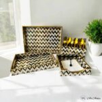 Elegant Chevron Gold Foiled Tray Combo - Set of 4 - Image 2