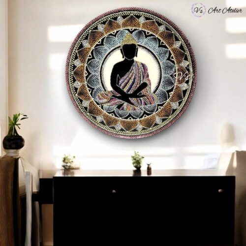 Hand Painted Mystical Buddha Dot Art Wall Plate