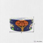 Hand Painted Pattachitra Blue Nature Masala Box - Image 4