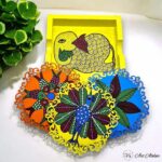 Hand Painted Gond Art Coasters - Set of 6