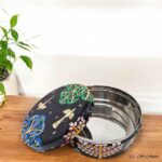 Hand Painted Pattachitra Nature Black Snacks Box (S)