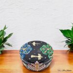 Hand Painted Pattachitra Nature Black Snacks Box (S) - Image 3