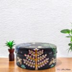 Hand Painted Pattachitra Nature Black Snacks Box (S) - Image 2