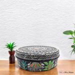 Hand Painted Pattachitra Tribal Black Roti Box - Image 2