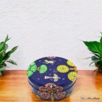 Hand Painted Pattachitra Nature Blue Snacks Box (L) - Image 4