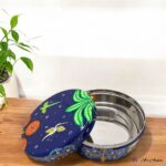 Hand Painted Pattachitra Nature Blue Snacks Box (S)
