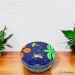 Hand Painted Pattachitra Nature Blue Snacks Box (S) - Image 3