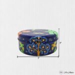 Hand Painted Pattachitra Nature Blue Snacks Box (S) - Image 4