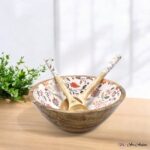Handcrafted Mangowood Jaipuria Salad Bowl Set - Single - Image 3