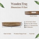 Mango Wood Floral Mosaic Round Trays - 12 Inches - Image 4