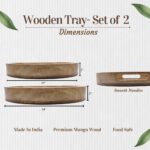 Mango Wood Vintage Floral Round Trays (14" and 12") - Set of 2 - Image 5