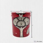 Hand Painted Pattachitra Nature Metal Jars - Set of 3 (L) - Image 5