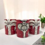 Hand Painted Pattachitra Nature Metal Jars - Set of 3 (L) - Image 3