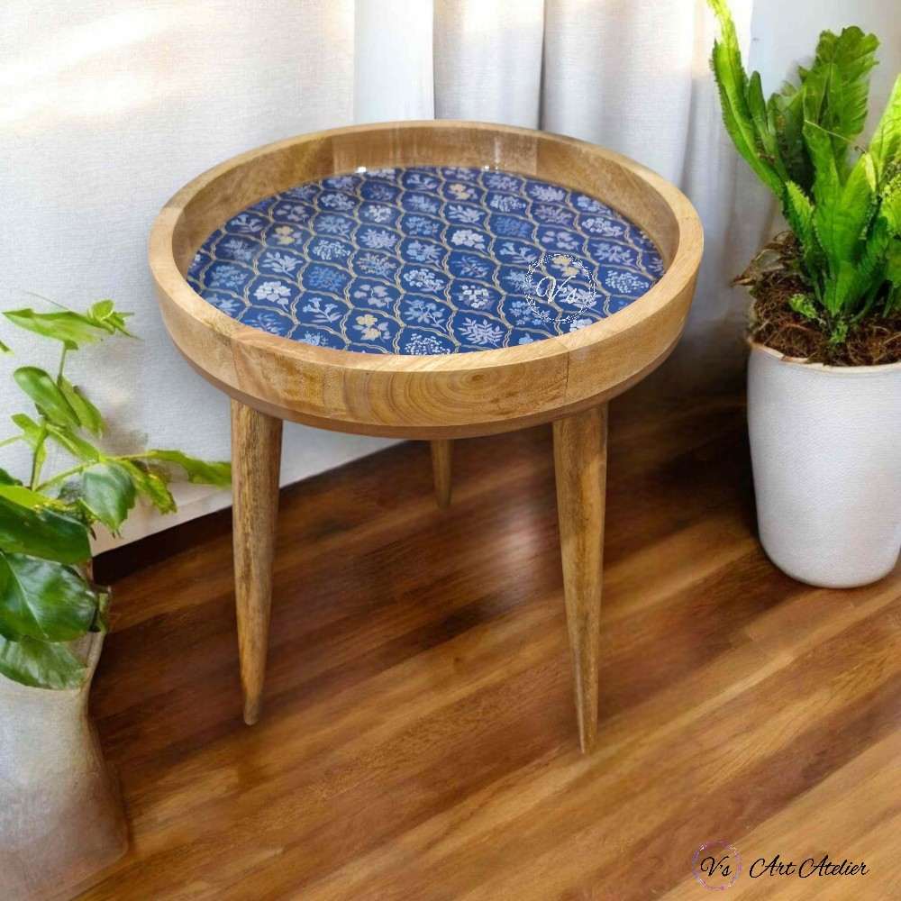 Artisan-crafted side tables in reclaimed wood
