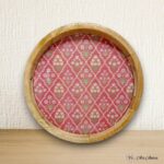 Mango Wood Pink Round Tray 14 Inches - Single
