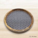 Mango Wood Sambhal Blue Round Tray 14 Inches - Single - Image 2