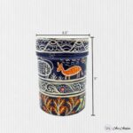 Hand Painted Pattachitra Tribal Metal Jars - Set of 2 (L) - Image 6