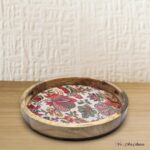 Mango Wood Vintage Garden Round Tray 14 Inches - Single - Image 3