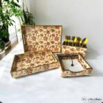 Kashmiri Elegance Gold Foiled Tray Combo - Set of 4 - Image 2