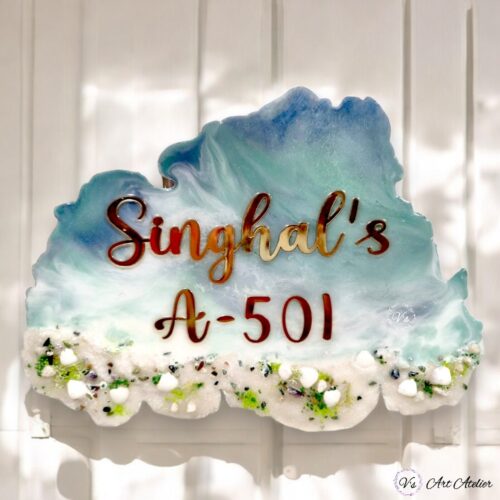 Beach-Themed Resin Nameplates
