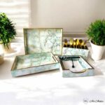 Blue Gold Foiled Tray Combo - Set of 4