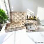 Delicate Bloom Gold Foiled Tray Combo - Set of 4