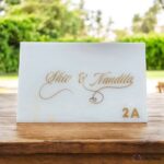 Elegant White And Gold Epoxy Resin Nameplates - Image 3