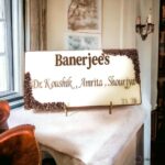 Elegant White And Gold Epoxy Resin Nameplates