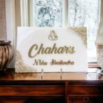 Elegant White And Gold Epoxy Resin Nameplates - Image 7