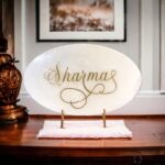 Elegant White And Gold Epoxy Resin Nameplates - Image 5