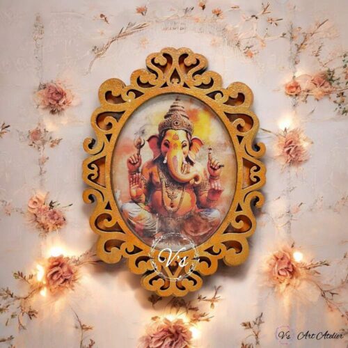 Ganesha Wall Hanging With Ornate Frame