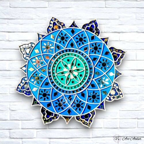 Mesmerizing Blues Lippan Wall Plate