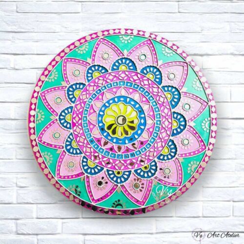 Hand Painted Pastel Lippan Wall Plate